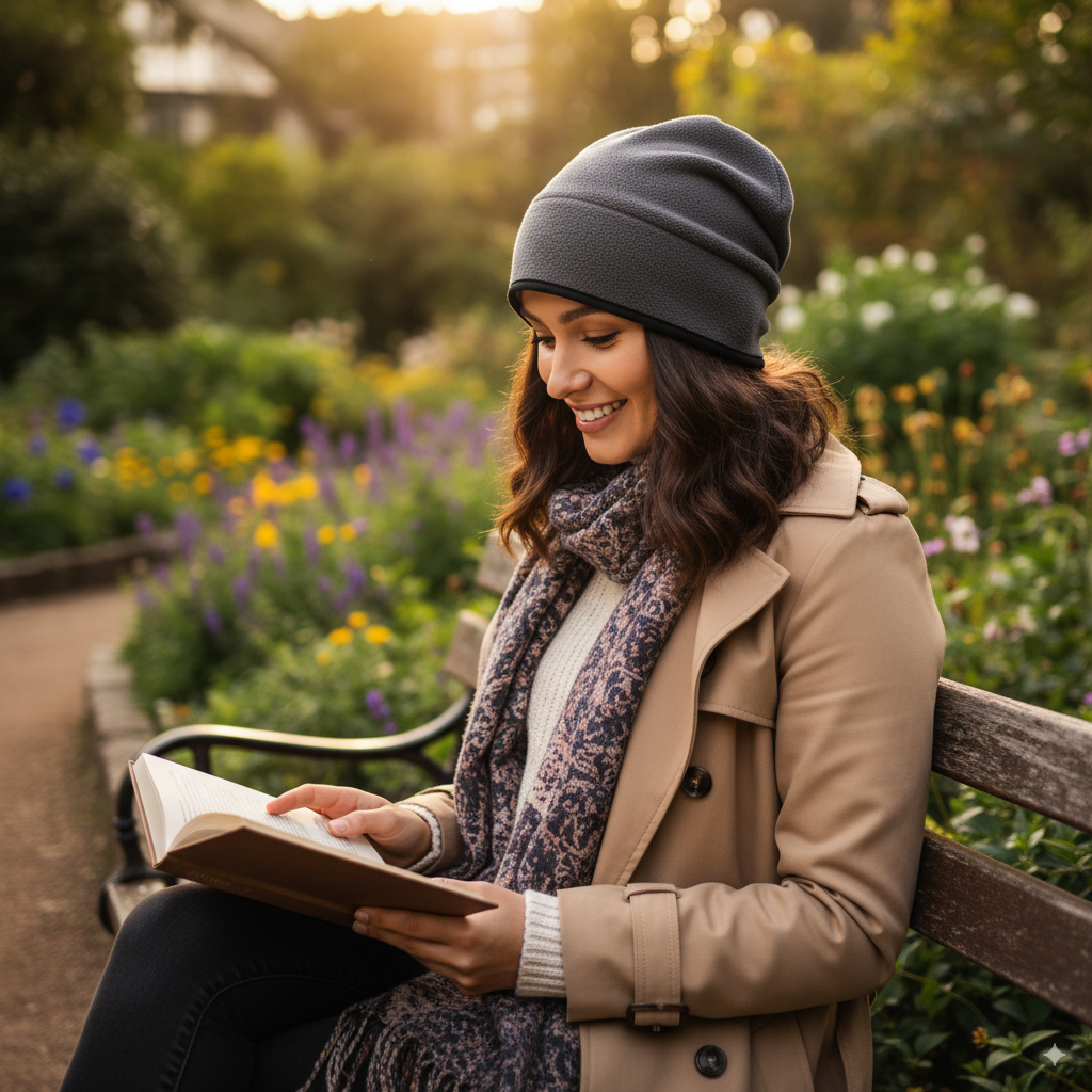 负离子远红外线保暖助眠帽-女性